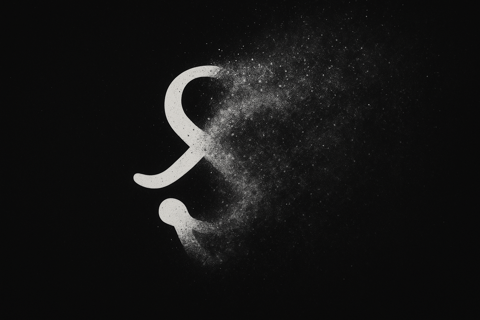 image showing letter ફ disintegrating