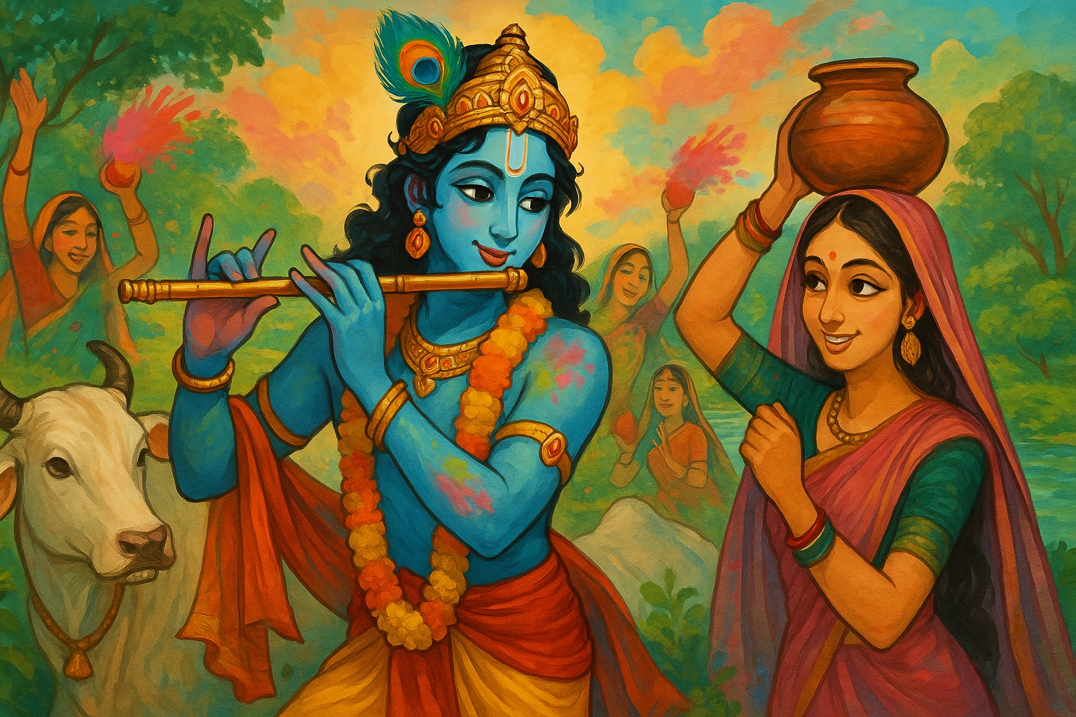 Krishna playing the flute